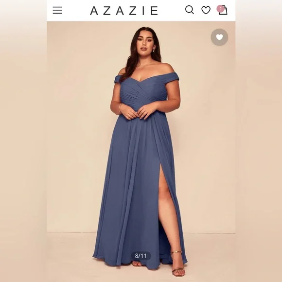 Azazie | Dresses | Azazie Bridesmaid Dress Chiffon Dark Purple Blue Color  Stormy Size A4 | Poshmark